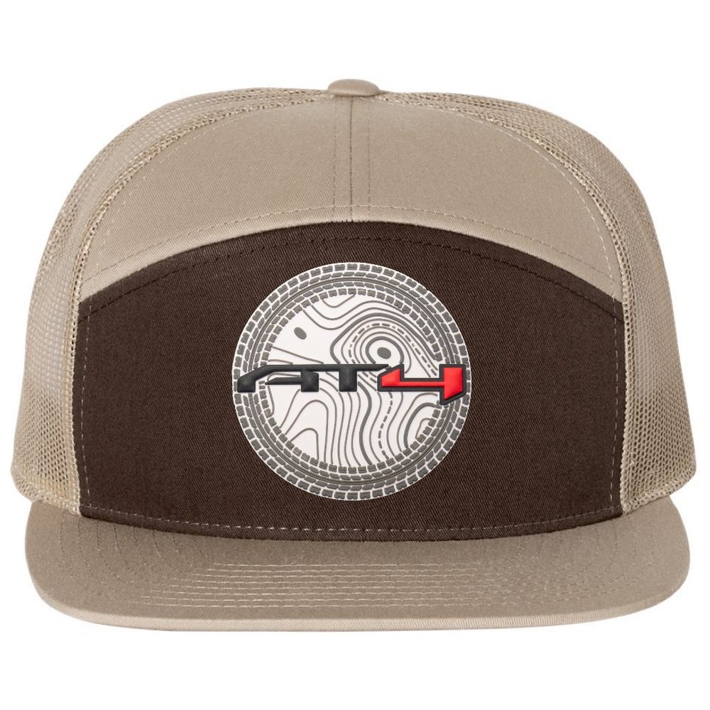 AT4 3D Snapback Seven-Panel Trucker Hat- Brown/ Khaki